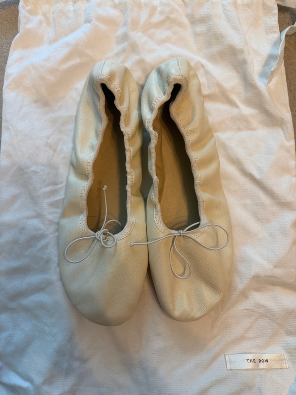 The Row Leather Ballerina Flats 37